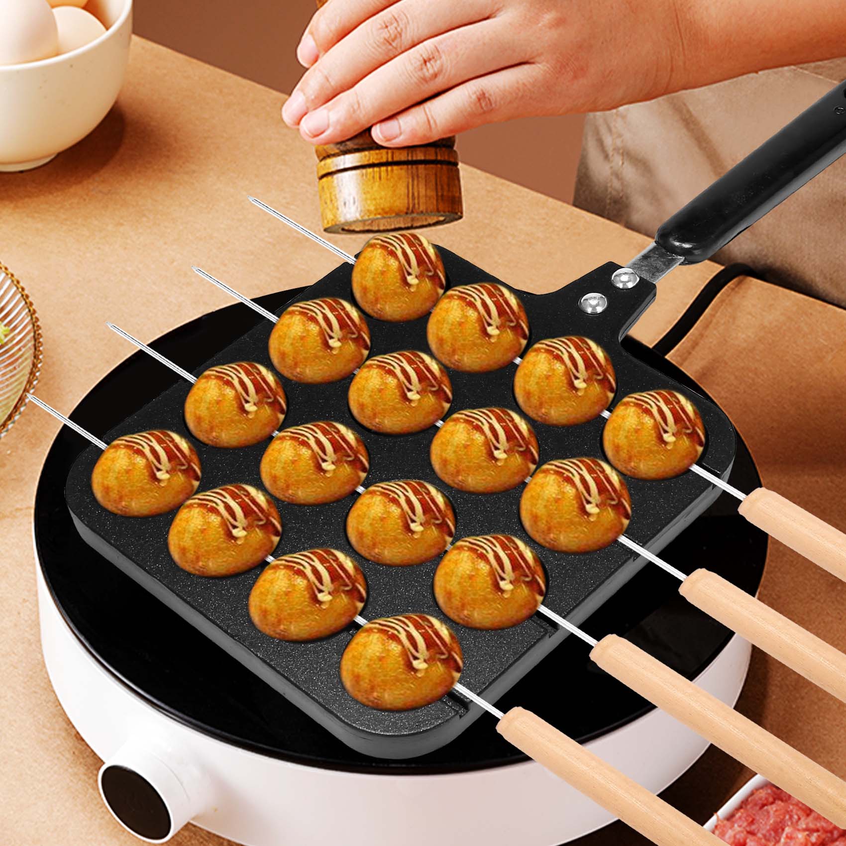 16 Holes Aluminum Takoyaki Mak - đánh giá và giá Takoyaki Grill Plate