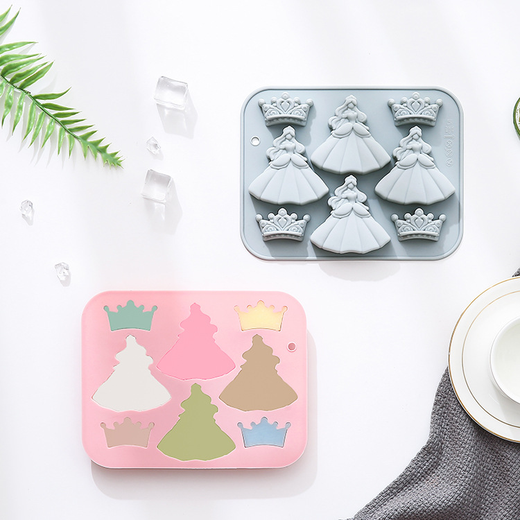 8-hole 3d Princess Dress Crown - đánh giá và giá Bunny Cake Mold