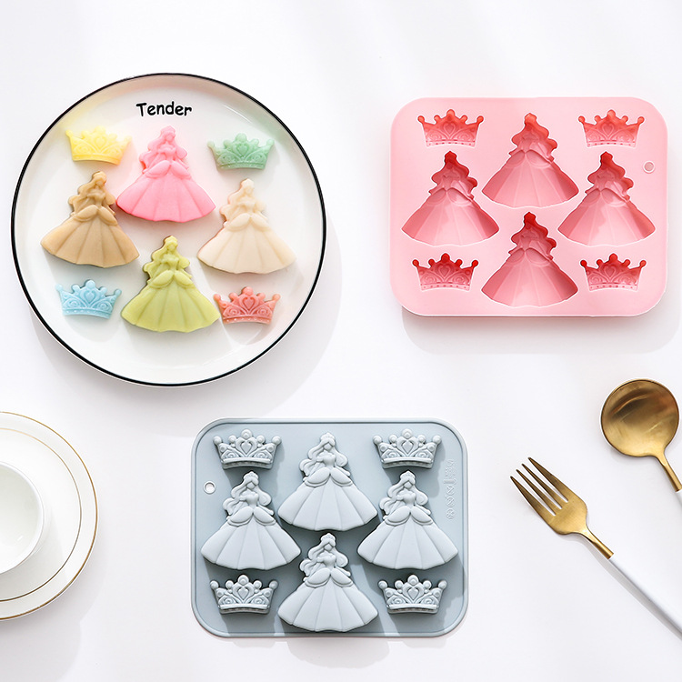8-hole 3d Princess Dress Crown - đánh giá và giá Bunny Cake Mold
