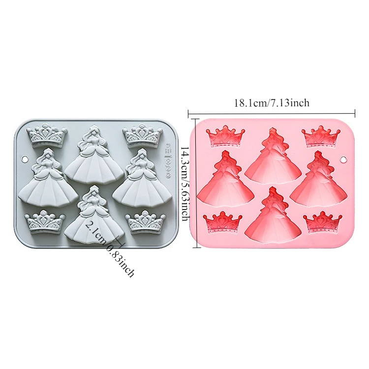 8-hole 3d Princess Dress Crown - đánh giá và giá Bunny Cake Mold