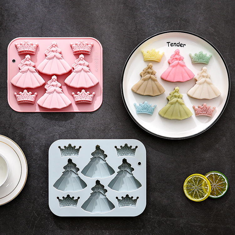 8-hole 3d Princess Dress Crown - đánh giá và giá Bunny Cake Mold
