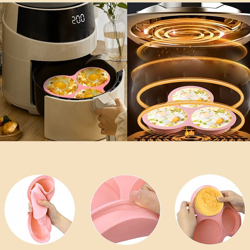 Reusable Silicone Air Fryer Eg - đánh giá và giá Egg Waffle Pan