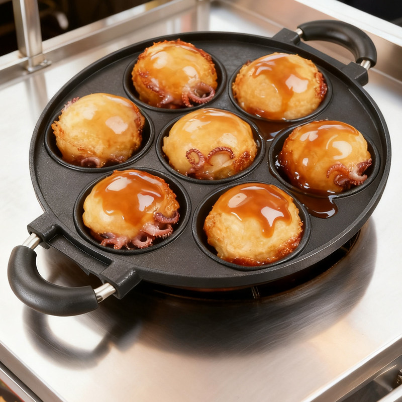 Large Octopus Ball Maker Pan T - đánh giá và giá Takoyaki Grill Plate