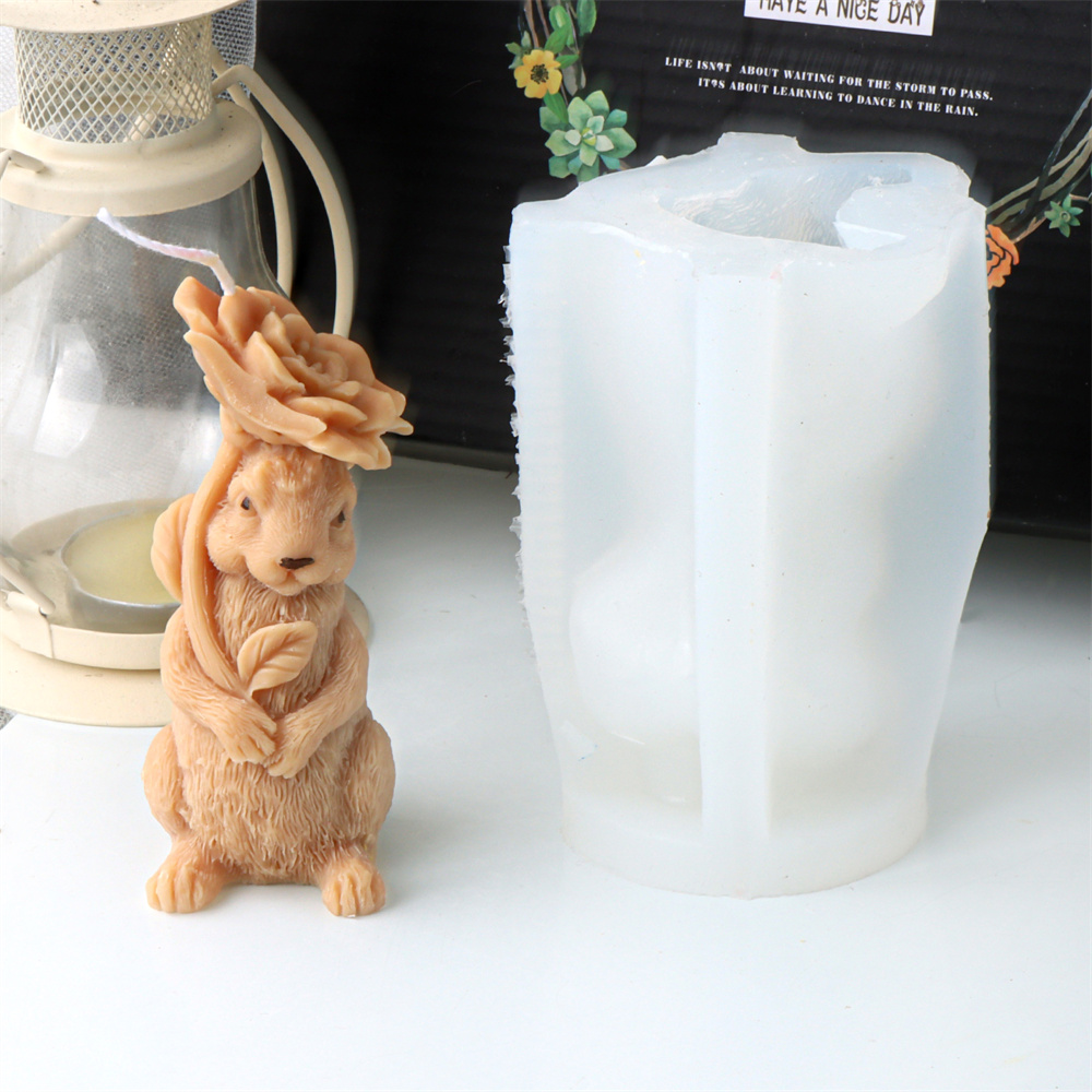 3D Flower Rabbit Candle Silico - đánh giá và giá Bunny Cake Mold