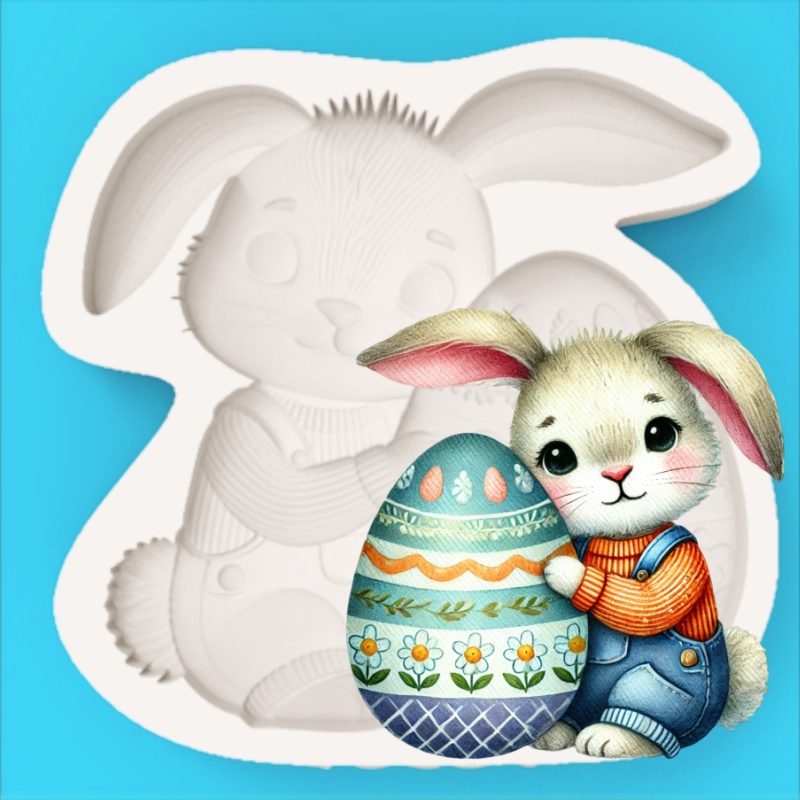 Easter Egg-Holding Bunny Silic - đánh giá và giá Bunny Cake Mold